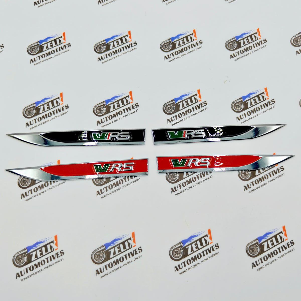 Skoda VRS Side Fenders Emblems | Metallic Finish