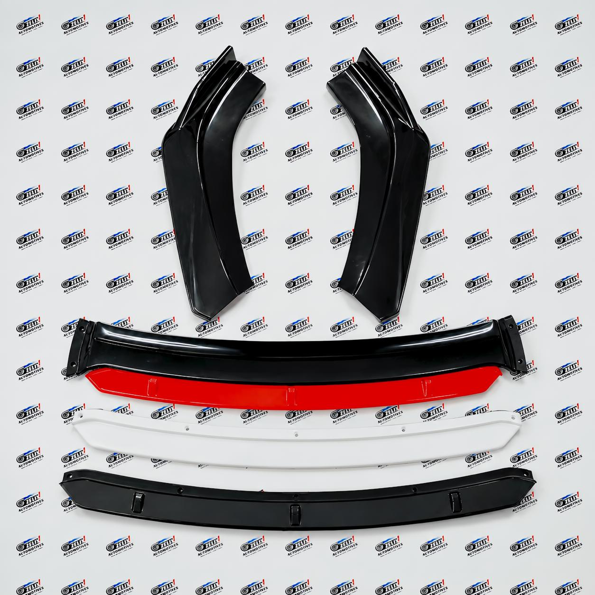 Universal 4-Piece Front Splitter | Red, White & Black Lip Options