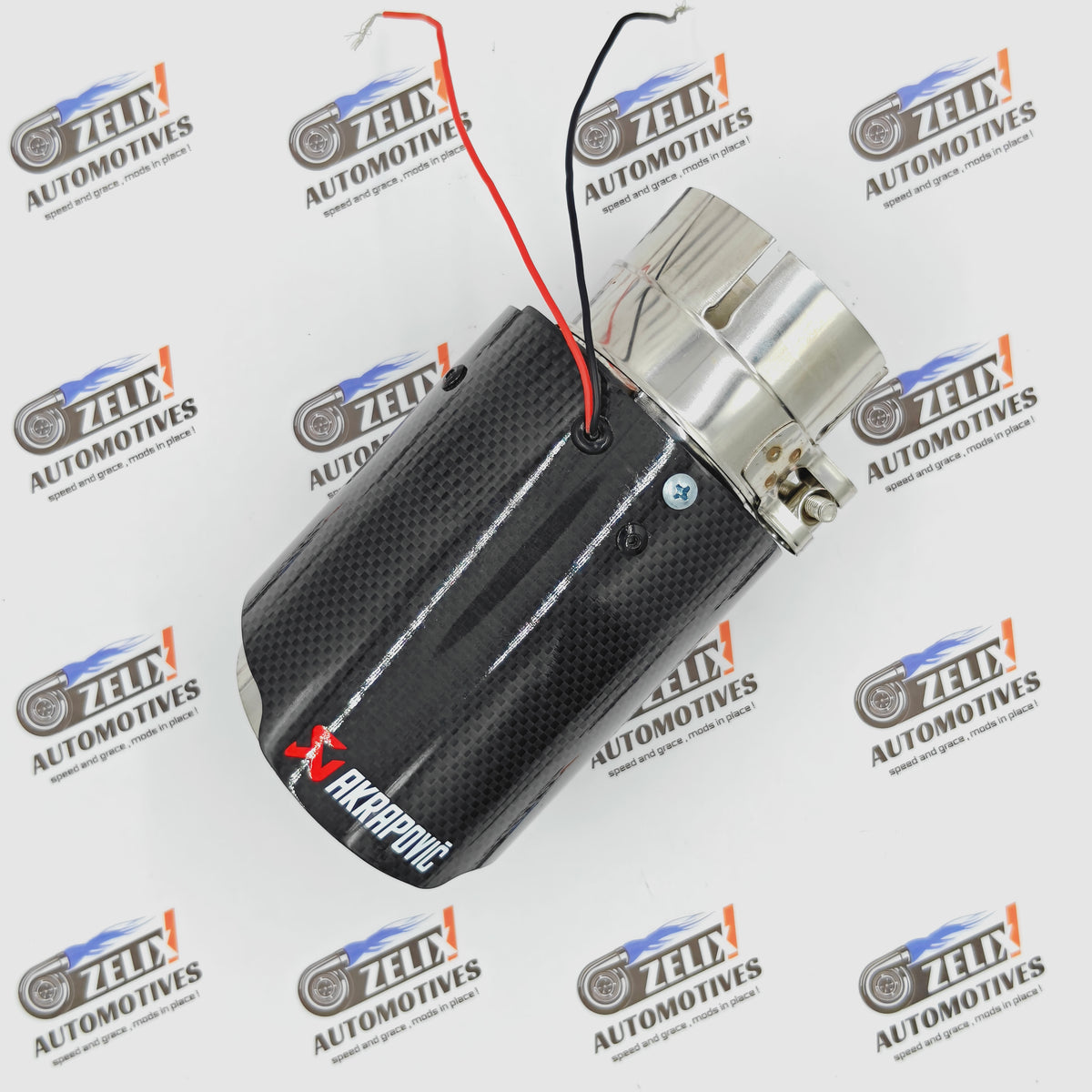 Akrapovic Single Exhaust Tip with Blue LED Illumination