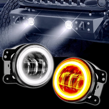 Universal Amber Ring DRL Fog Light With 3 Modes | Plug & Play