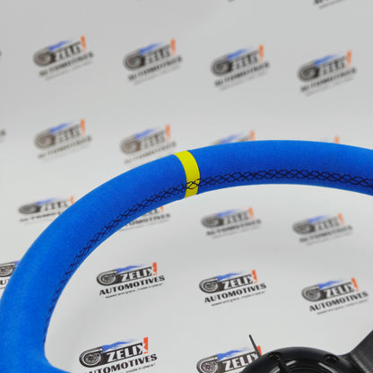 OMP Deep Dish Steering Wheel | Blue Alcantara Finish
