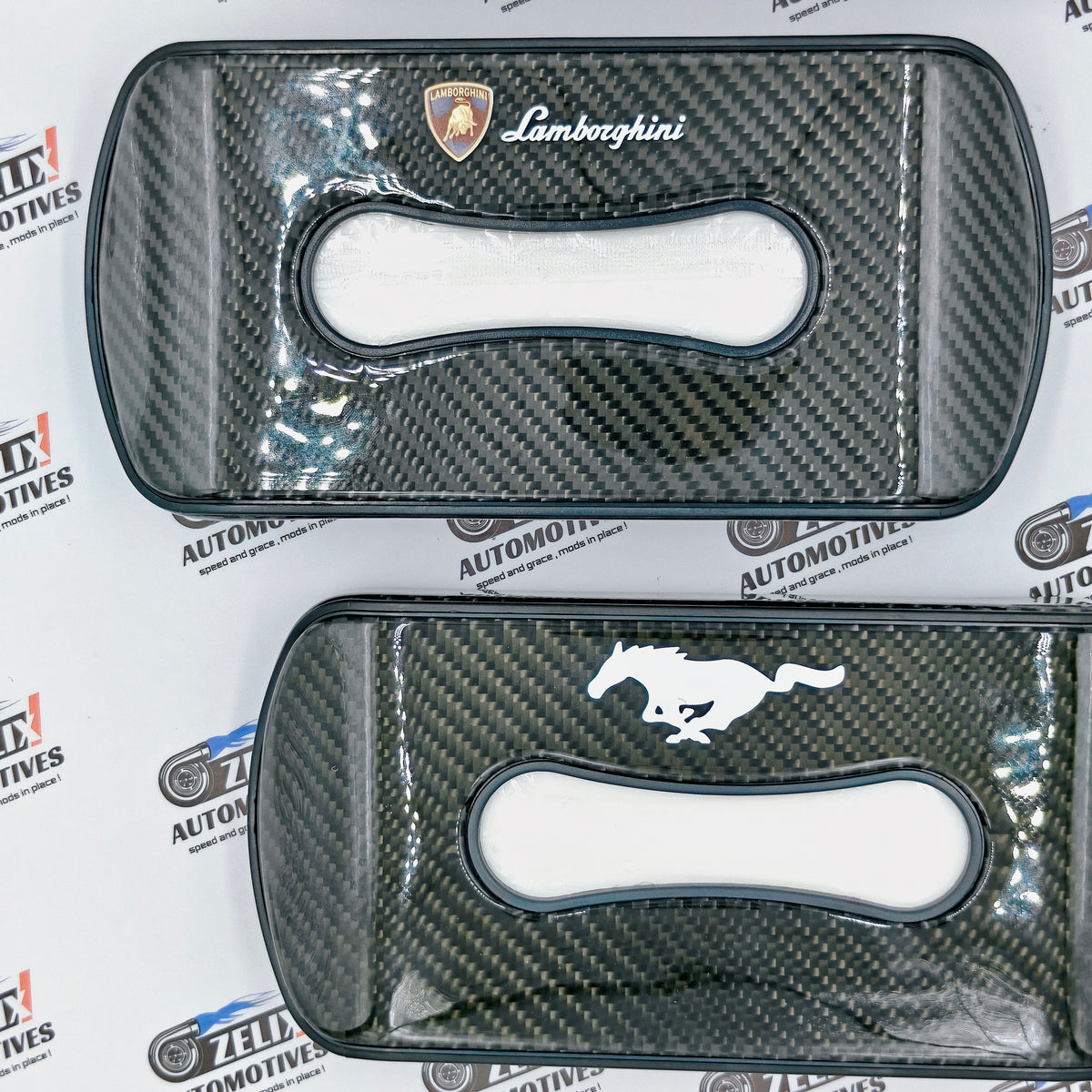 Original Carbon Finish Car Tissue Box for Porsche, Lamborghini & Mustang