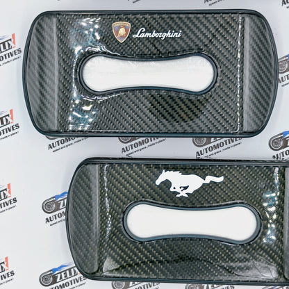 Original Carbon Finish Car Tissue Box for Porsche, Lamborghini & Mustang