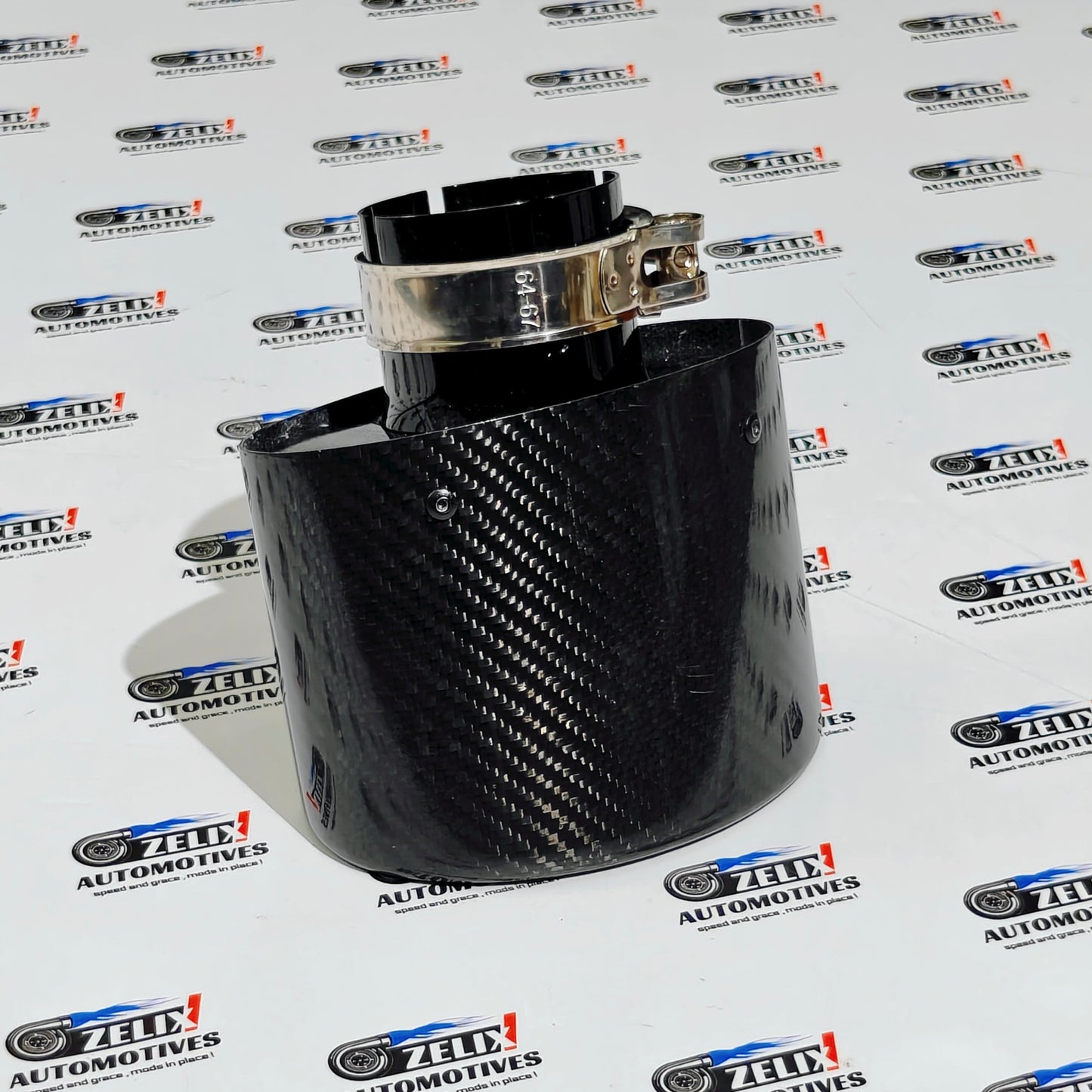 Universal Big Mouth Single Exhaust Tip | Gloss Carbon Finish