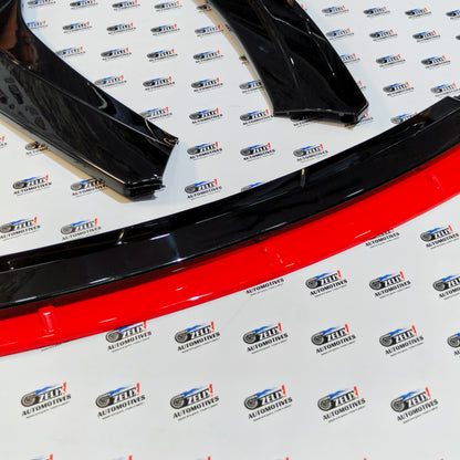 Universal Red Lip Front Splitter | Set of 4