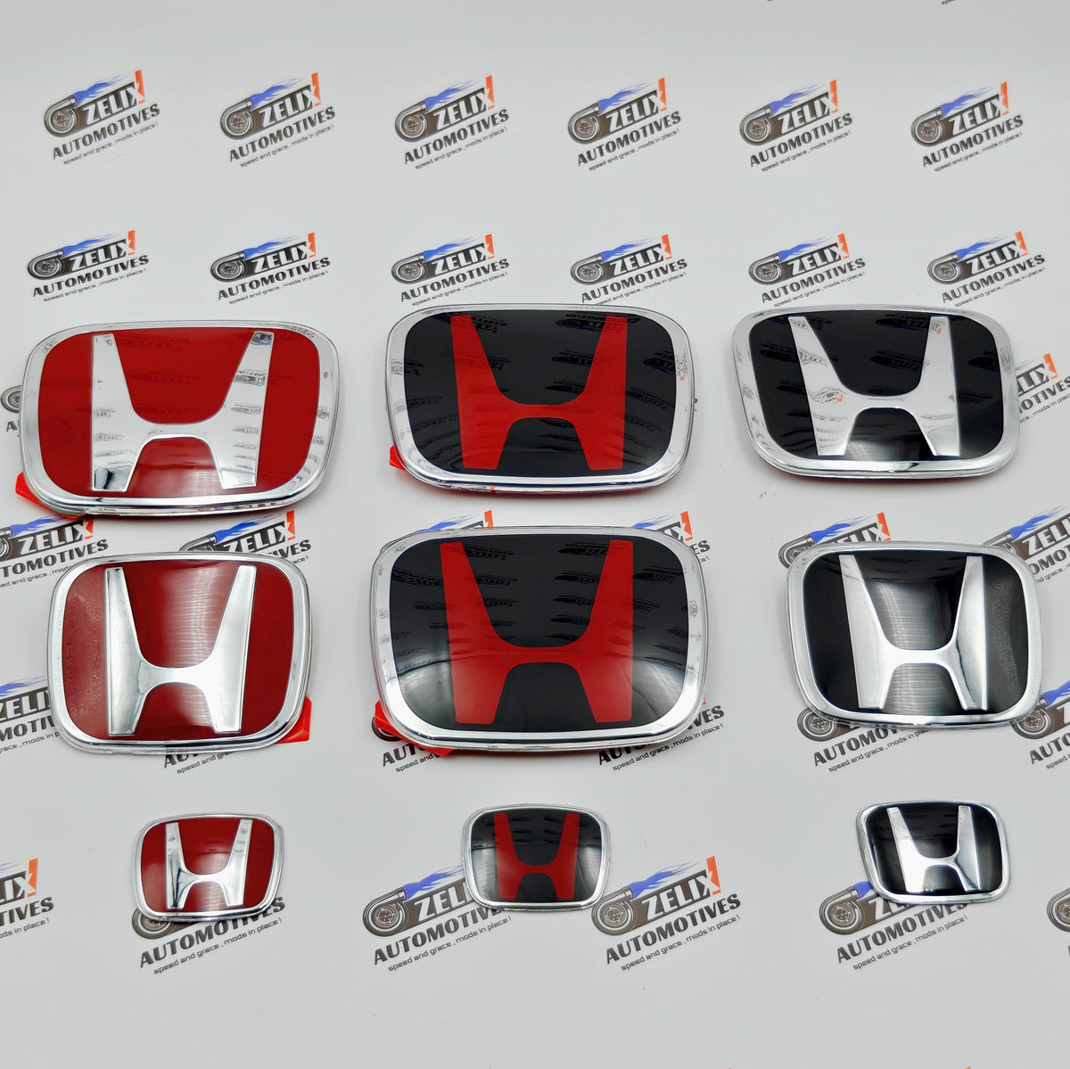Honda Type-R Logo Emblems (Set of 3) | Front,Rear & Steering