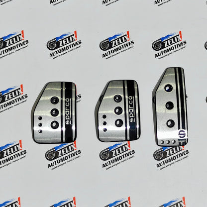 Sparco Pedal Kit for Manual Cars | Black & Silver Color Options | Aluminum Material