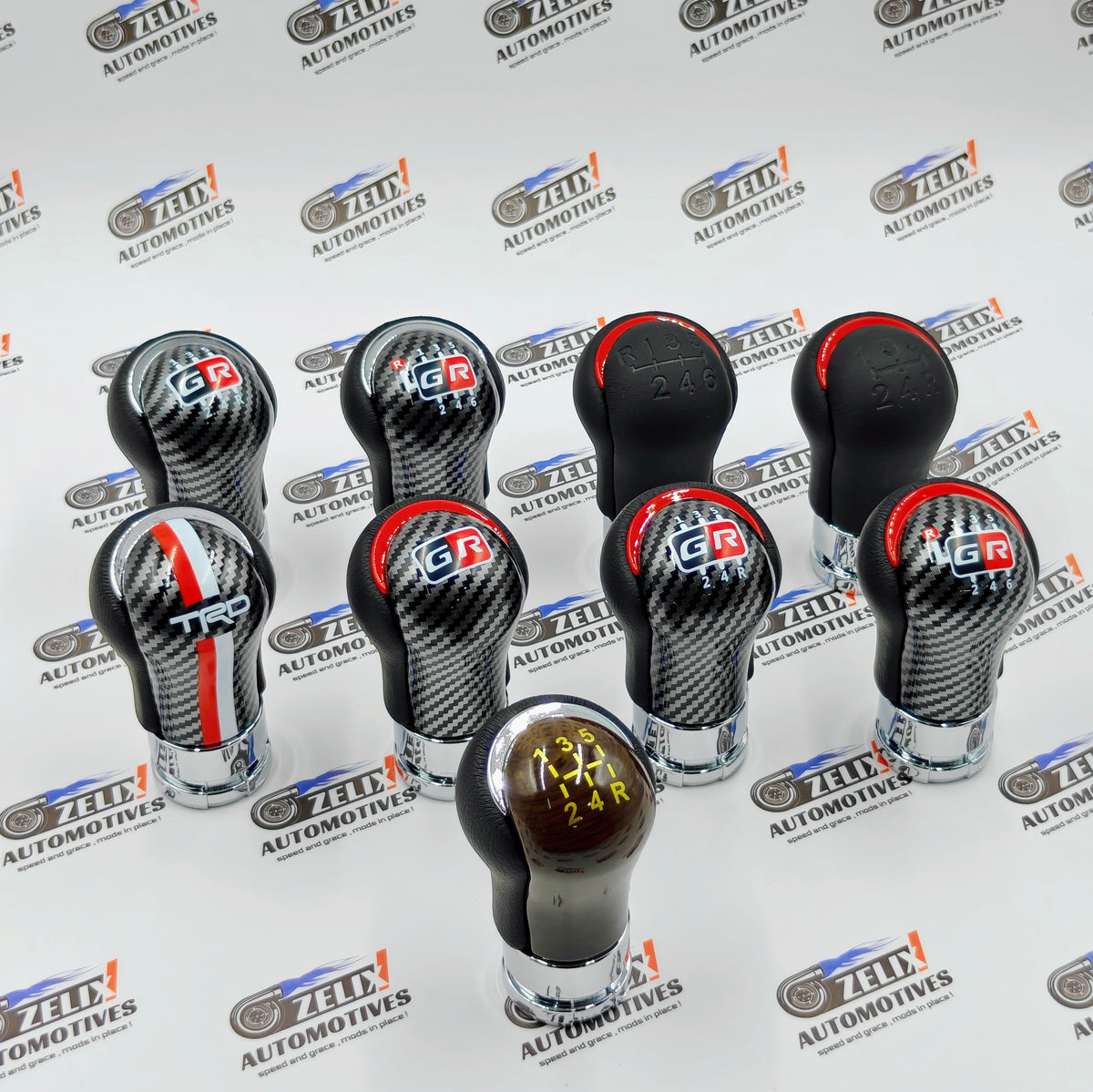 GR-Sports Leather Finish Gear Knob | Compatible For Toyota Cars