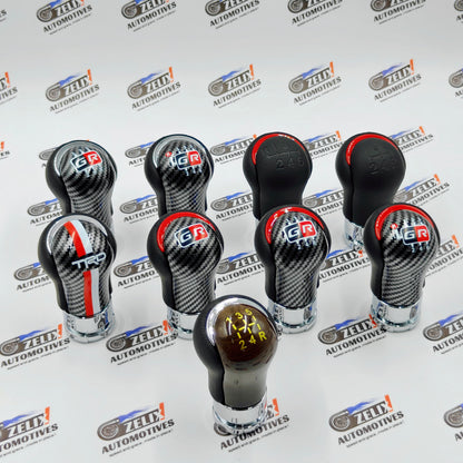 GR-Sports Leather Finish Gear Knob | Compatible For Toyota Cars