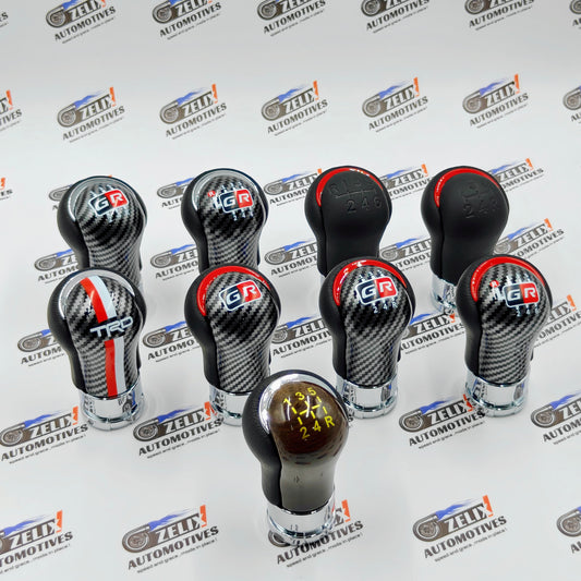 GR-Sports Leather Finish Gear Knob | Compatible For Toyota Cars