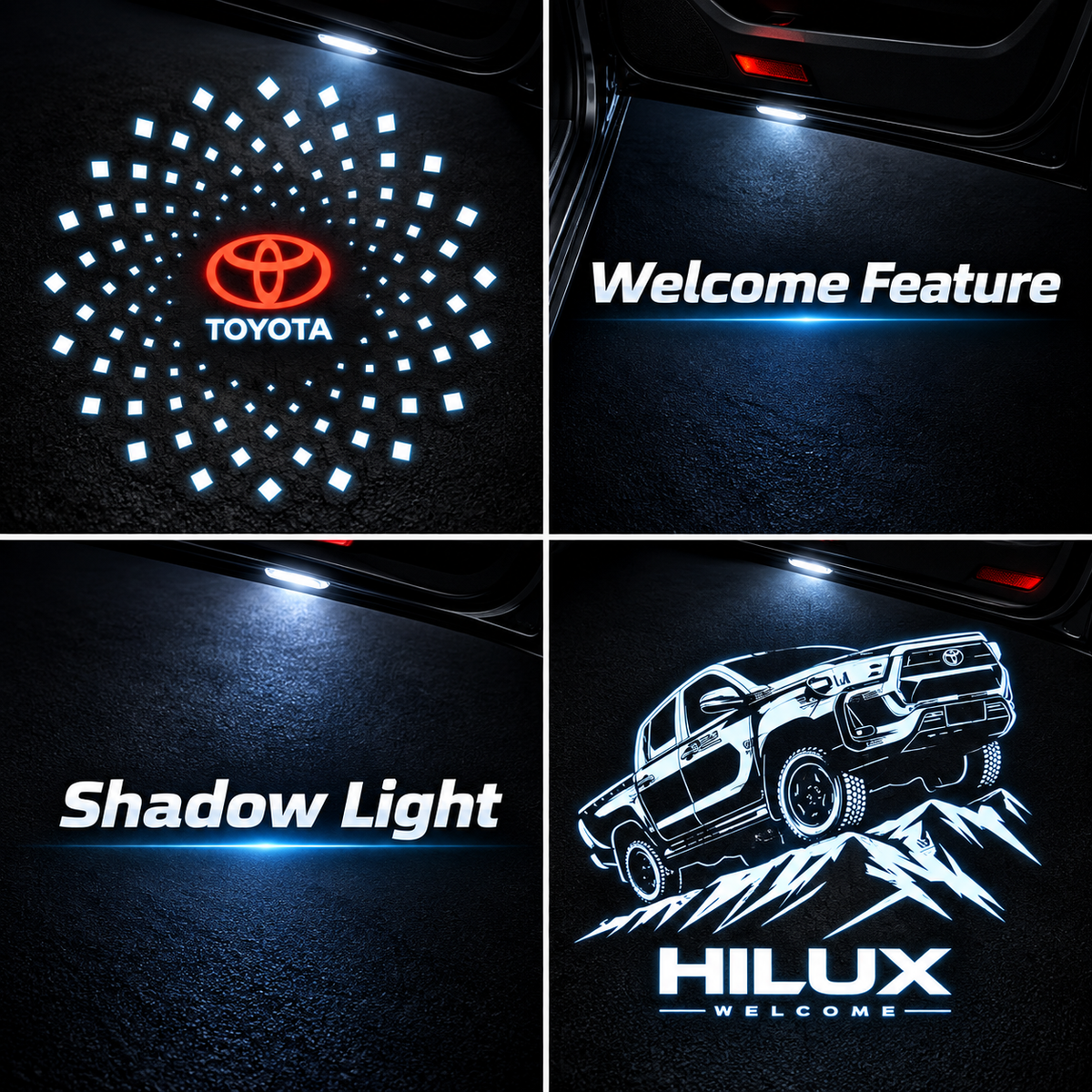 Cardi Dynamic Welcome Lights For Toyota Hilux, Fortuner & Hycross