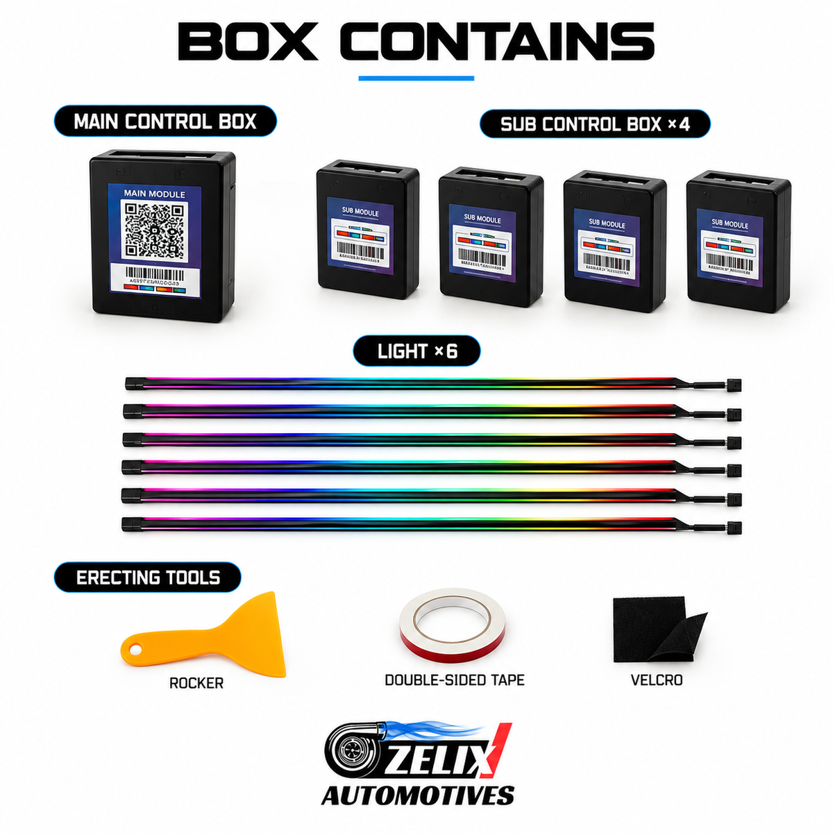 Cardi K4 Ambient Light with Flowing Effect | Available in 6, 10, 14, & 18-piece configurations