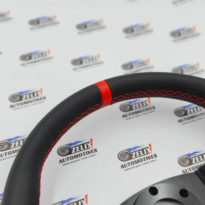 Universal 3-Spoke JDM Steering Wheel | Leather Finish