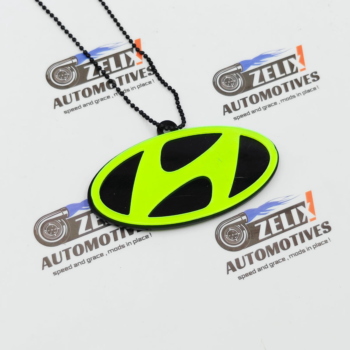 Neon Fluorescent Mirror Hanging For Mahindra, Hyundai, Suzuki, MG & Kia