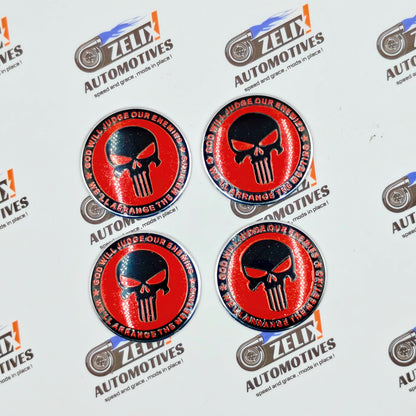 War Zone Punisher Skull Wheel Stickers for Cars