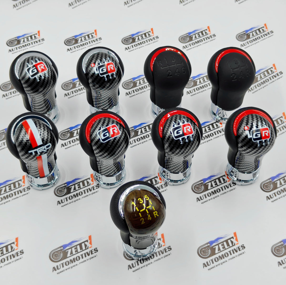 GR-Sports Leather Finish Gear Knob | Compatible For Toyota Cars