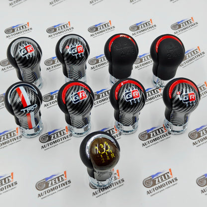 GR-Sports Leather Finish Gear Knob | Compatible For Toyota Cars