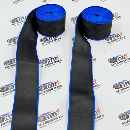 Plain Seat Belts With Black Strap Design (Pair) | Universal Fit