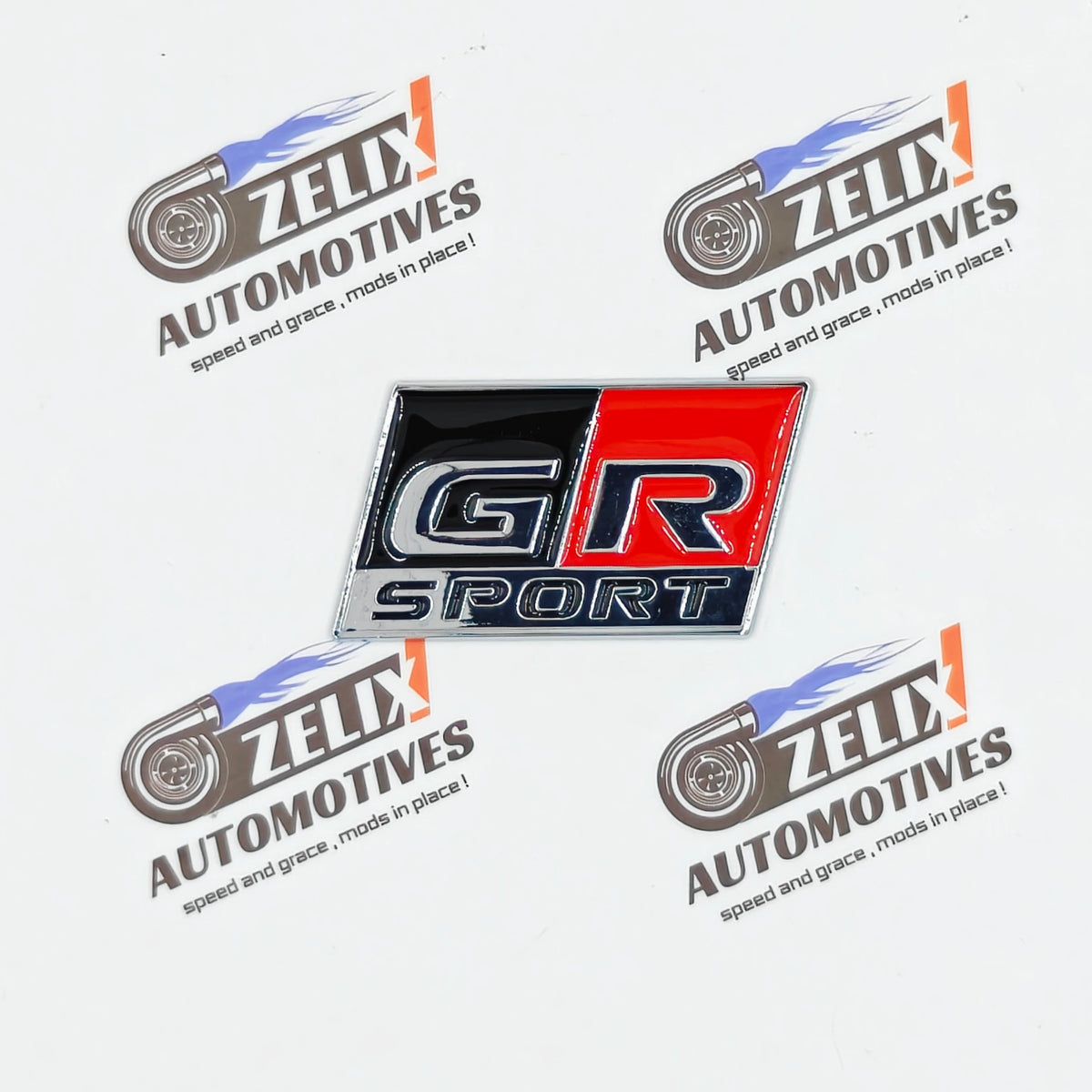 GR-Sport Badge For Toyota Cars | Metallic Finish