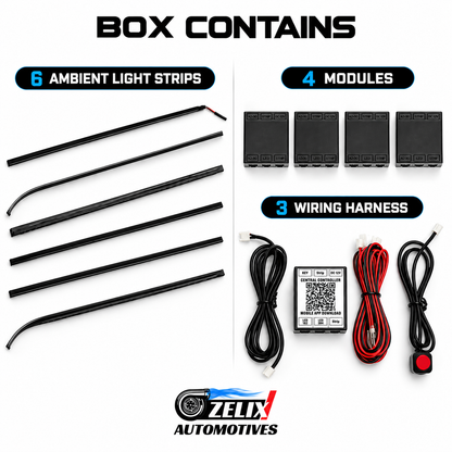 Universal RGB LED Car Ambient Light Kit | App Controlled