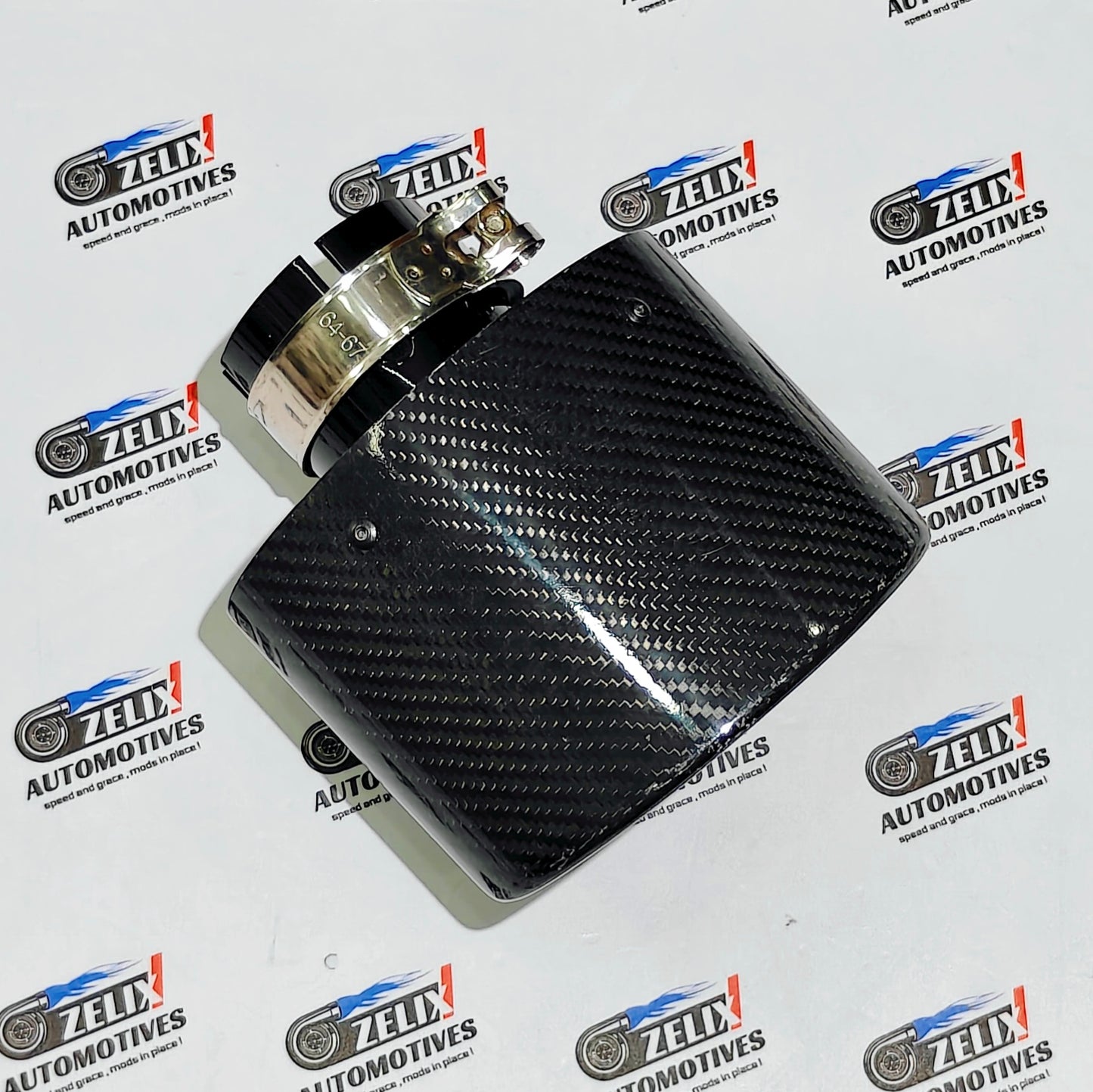 Universal Big Mouth Single Exhaust Tip | Gloss Carbon Finish