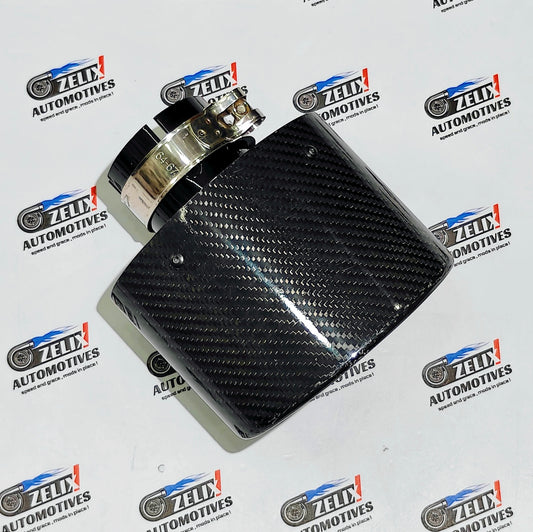 Universal Big Mouth Single Exhaust Tip | Gloss Carbon Finish
