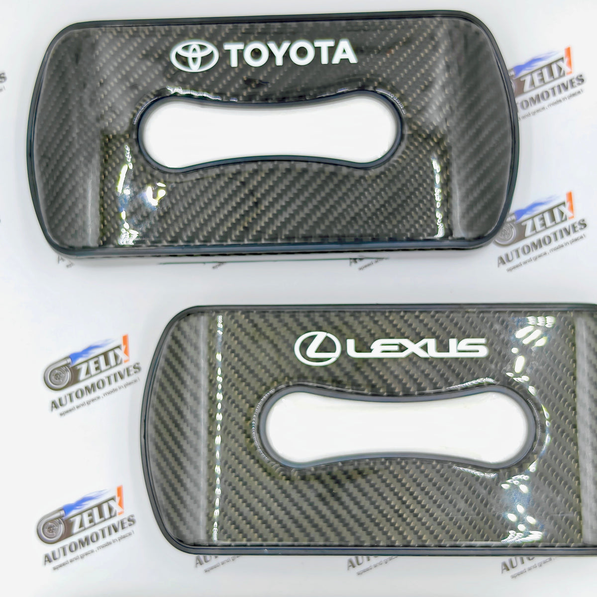 Original Carbon Finish Car Tissue Box for Toyota, Lexus & Land Rover