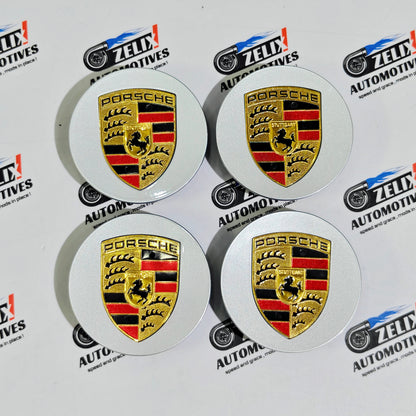 Porsche Wheel Center Caps | OEM-Style and Black Premium  Set of-4