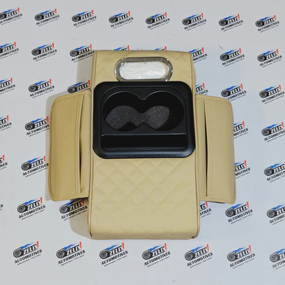 Armrest Organizer Leather Finish | Multi-Function Storage Box