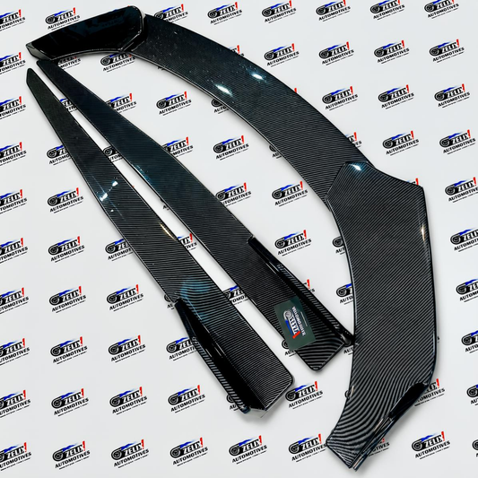 Universal Body Kit Set Of-5 | Carbon Fiber Front Splitters and Side Skirts
