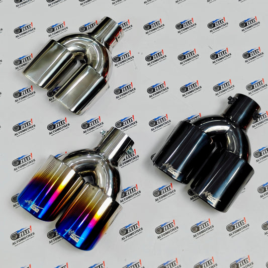 HKS-Style Dual Exhaust Tips | Square Shape