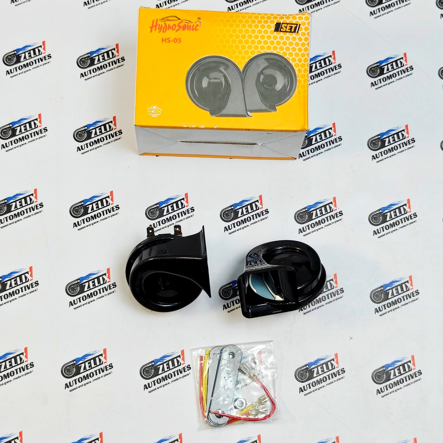 Hydrosonic Trumpet Horn Set Model HS-05 | Aftermarket Dual Tone (12V)