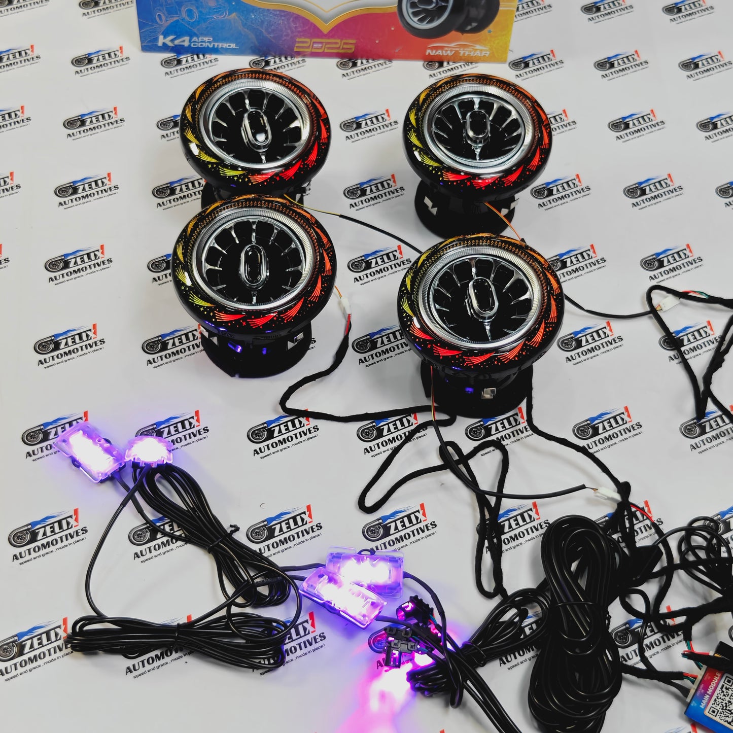 Cardi K4 AC Vent & Foot Light For Mahindra Thar & ROXX | Moving Stars Effect