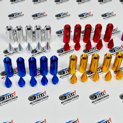 Blox Extended Aluminum Racing Wheel Lug Nuts (20 Pcs) | Universal Fit in Multiple Colours