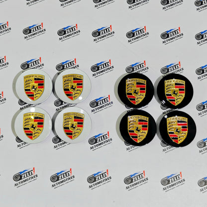 Porsche Wheel Center Caps | OEM-Style and Black Premium  Set of-4