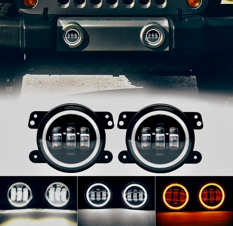 Universal Amber Ring DRL Fog Light With 3 Modes | Plug & Play