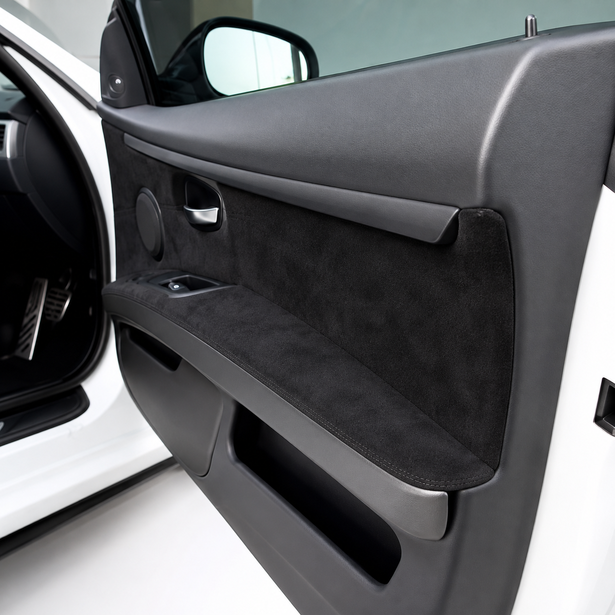 Black Alcantara Finish Car Interior Wrap | Enhance Luxury Look