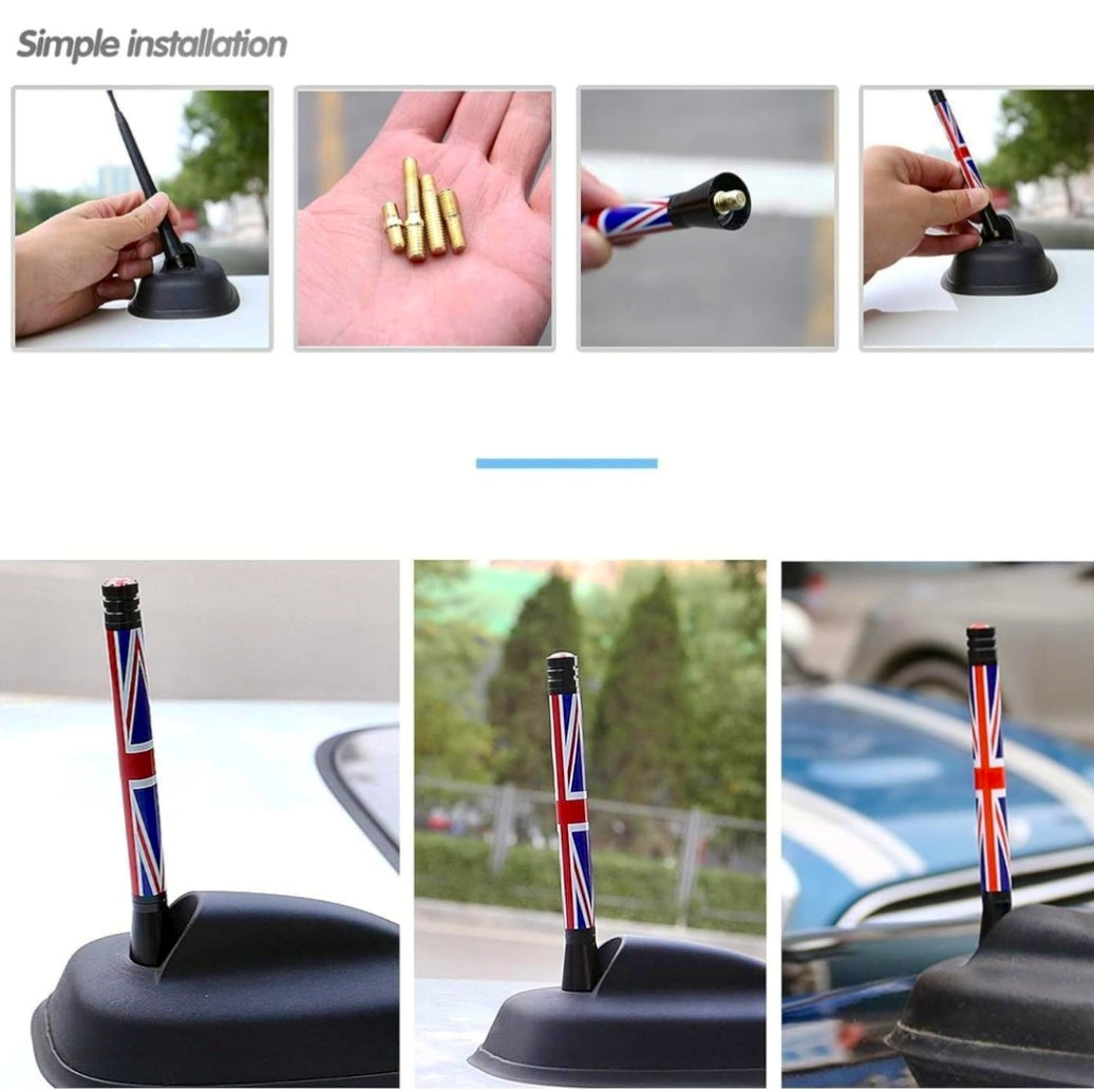 Universal Aluminium Car Antenna – Flag Design Variants (Germany / UK)
