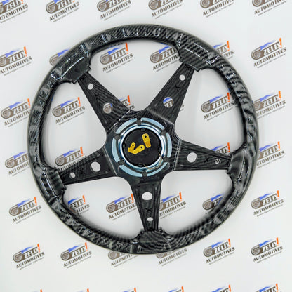 MOMO 5-Spoke Deep Dish Steering Wheel | Carbon Finish