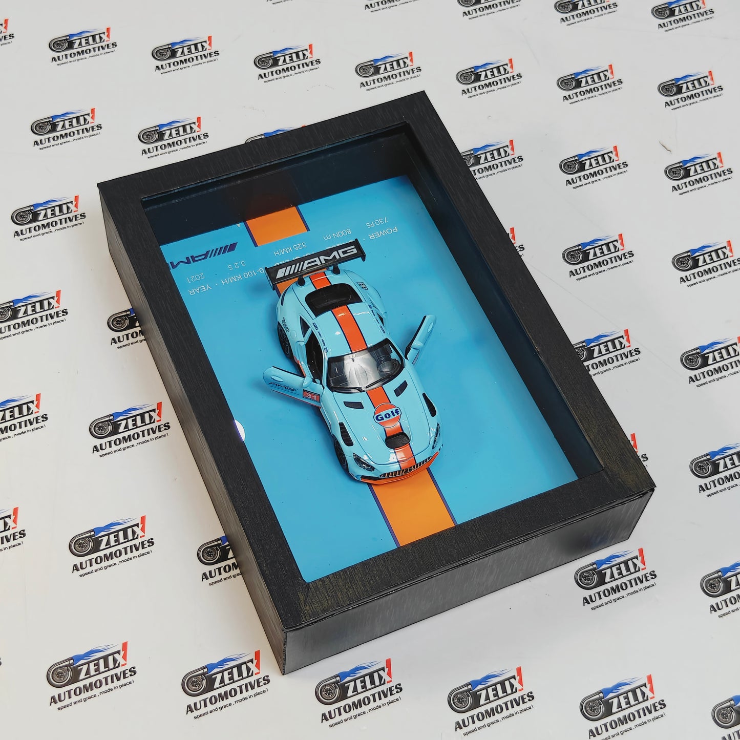 3D Car Wall Frame with Functional Doors, Bonnet & Rear Trunk
