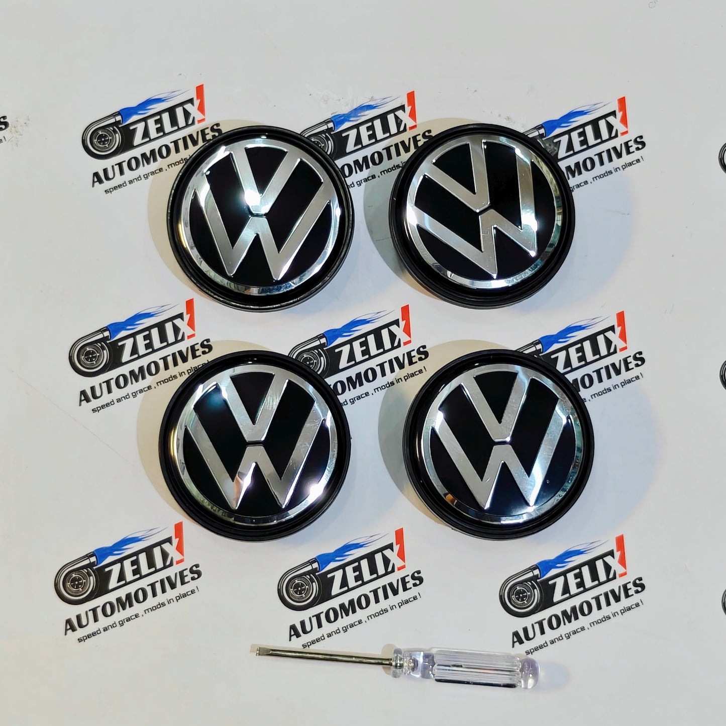 VW Floating Wheel Caps for Virtus,Golf, & Tiguan | Size (65 mm)