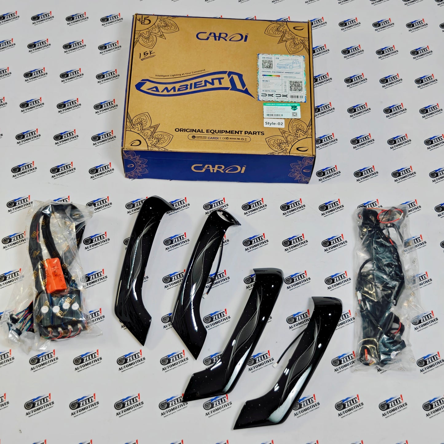 VW Polo Ambient Lighting Kit | Cardi Set of 18 | App, Touch & Voice Control