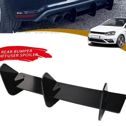 VW Polo 3-Fin Rear Bumper Diffuser | ABS Material Fits 2014+