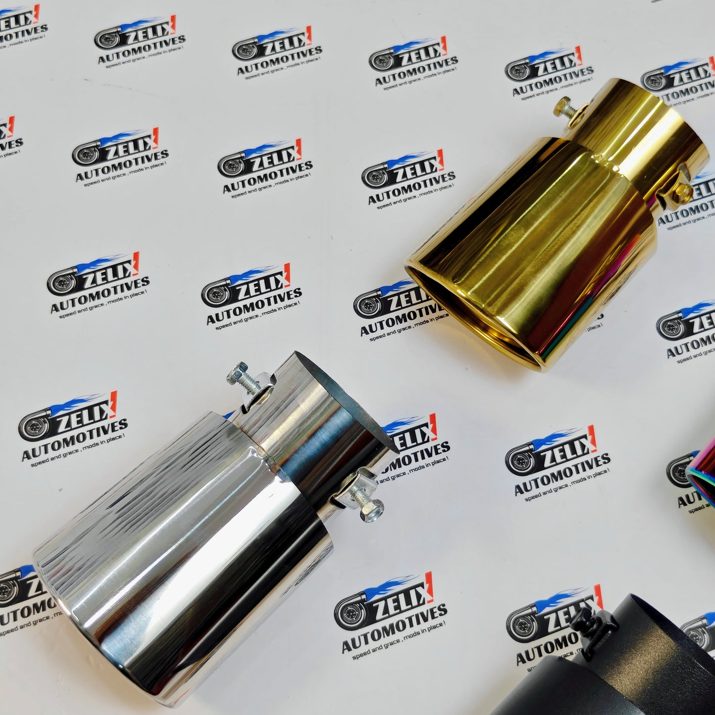 HKS-Style Single Exhaust Tip | Bent Inlet (2.4-Inch)