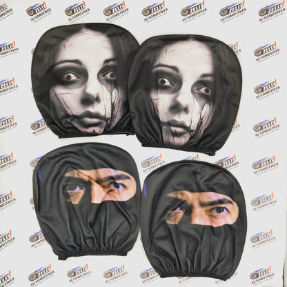 Scare Mask Car Headrest Covers
