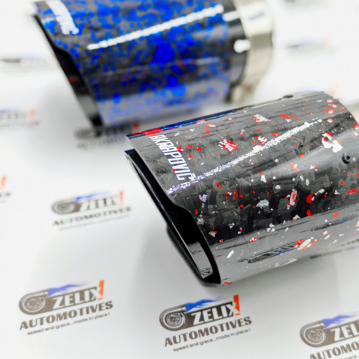 Akrapovic Single Exhaust Tip | Forged Carbon Red Finish