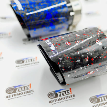 Akrapovic Single Exhaust Tip | Forged Carbon Red Finish