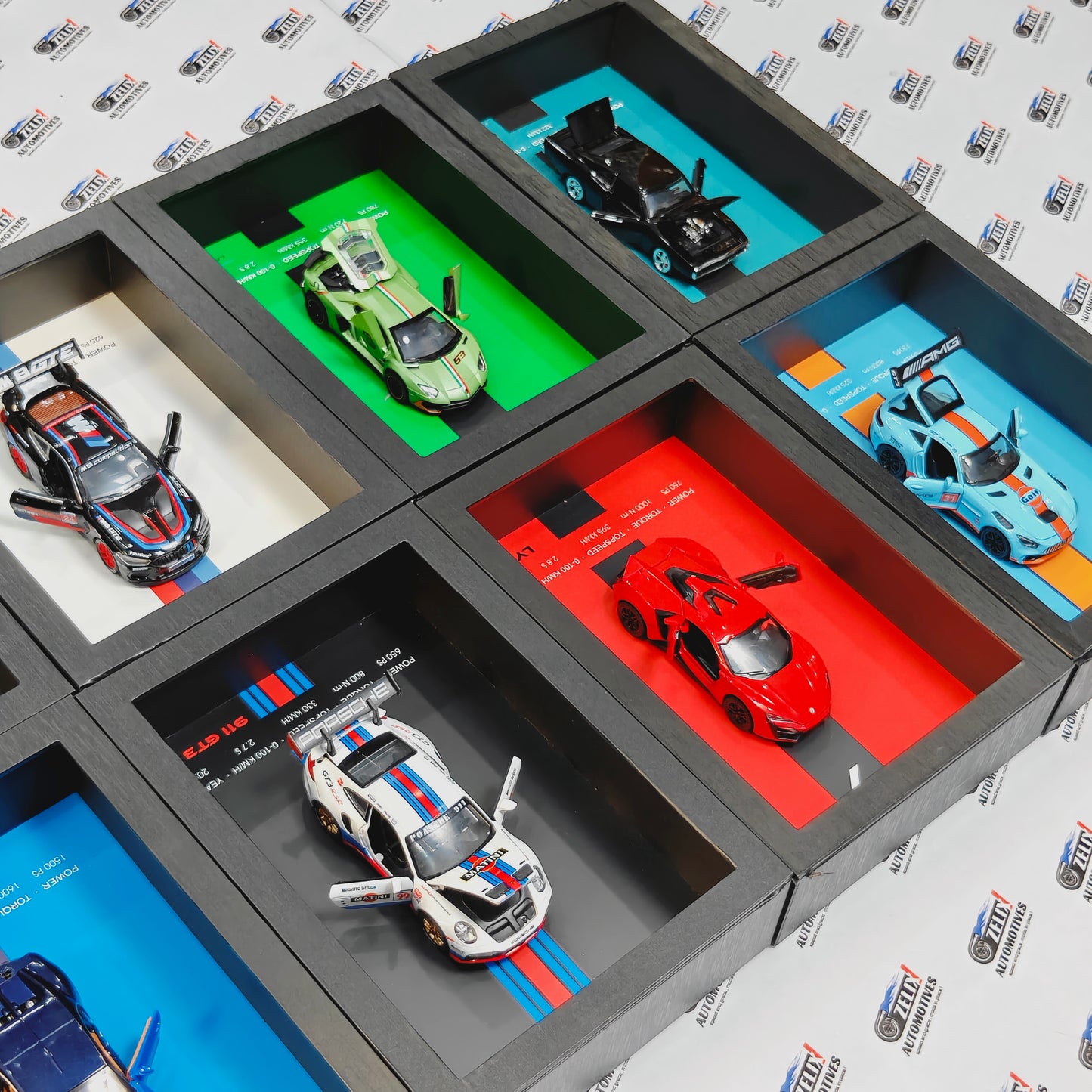 3D Car Wall Frame with Functional Doors, Bonnet & Rear Trunk