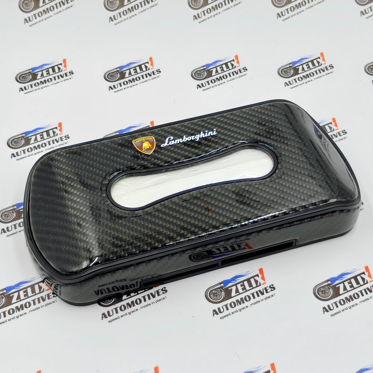 Original Carbon Finish Car Tissue Box for Porsche, Lamborghini & Mustang