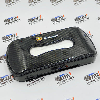 Original Carbon Finish Car Tissue Box for Porsche, Lamborghini & Mustang